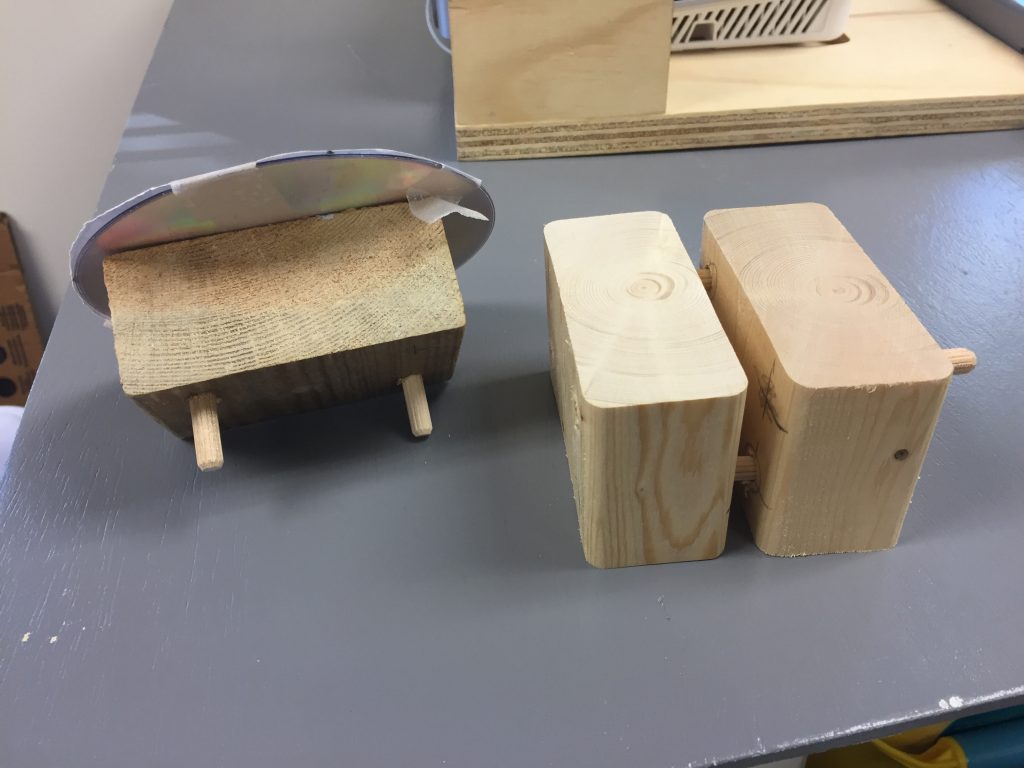 Small wooden blocks on a table