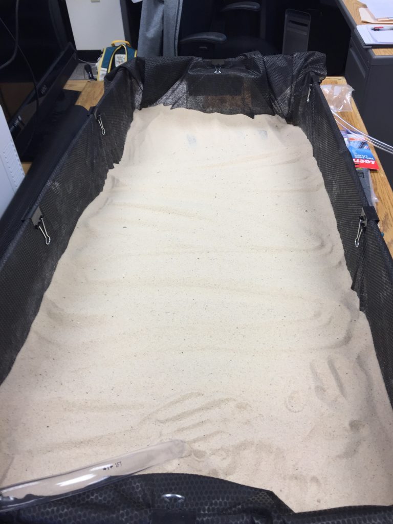 Sand inside the tub